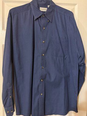 Knightsbridge Men’s Blue Long-Sleeve Button-Down Shirt Size Large SKU066